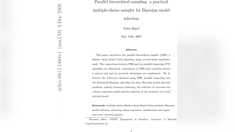 베이지안 모델 선택을 위한 실용적인 다중 체인 샘플러 병렬 계층 샘플링