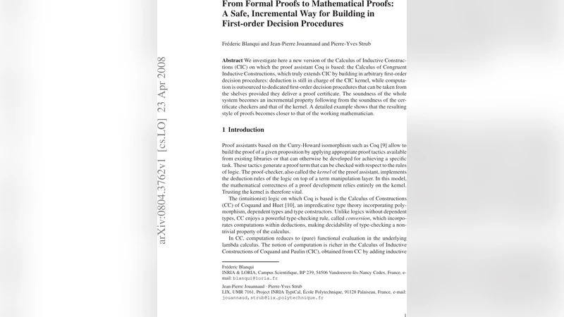 첫 번째 차수 결정 절차를 내장한 안전한 증명 계산기