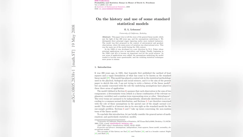 선형 모델의 200년 역사와 가정의 변천