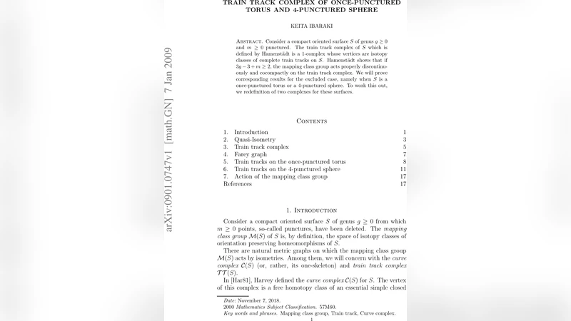 한 번 구멍이 뚫린 토러스와 네 구멍 구면의 트레인 트랙 복합체 연구