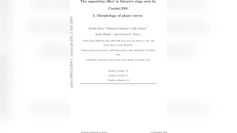 카시니가 포착한 토성 고리의 반대 효과 위상곡선 형태 분석