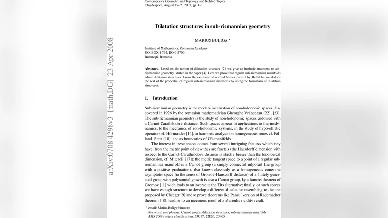 부분 리만 기하학에서의 팽창 구조