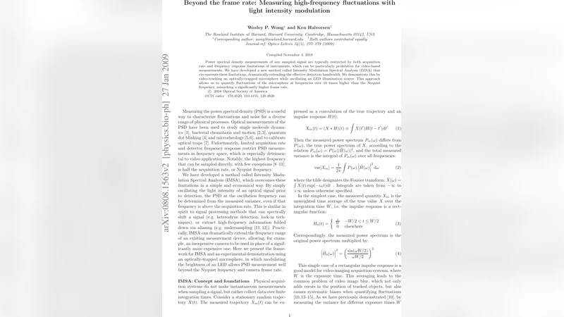 빛 강도 변조를 이용한 고주파 변동 측정