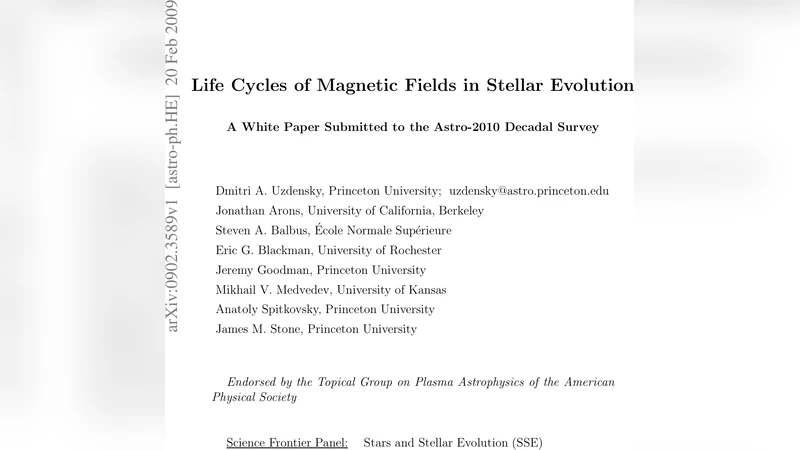 별 진화 속 자기장 생애 주기