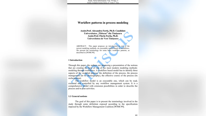 워크플로우 패턴으로 보는 프로세스 모델링