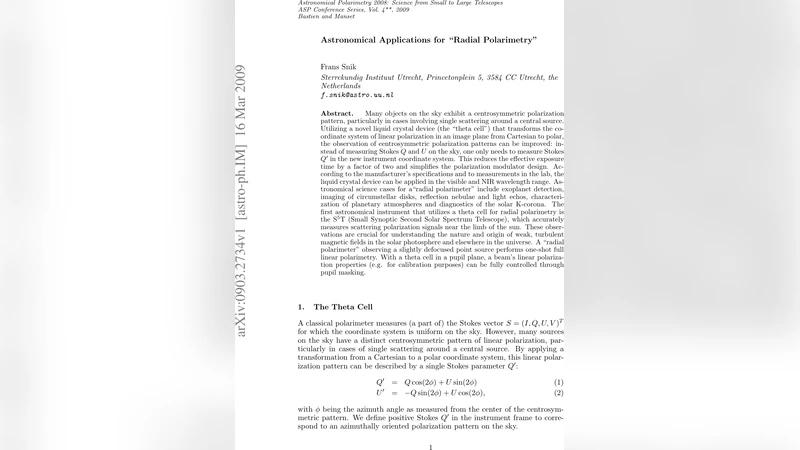 천문학적 방사형 편광 측정의 새로운 활용