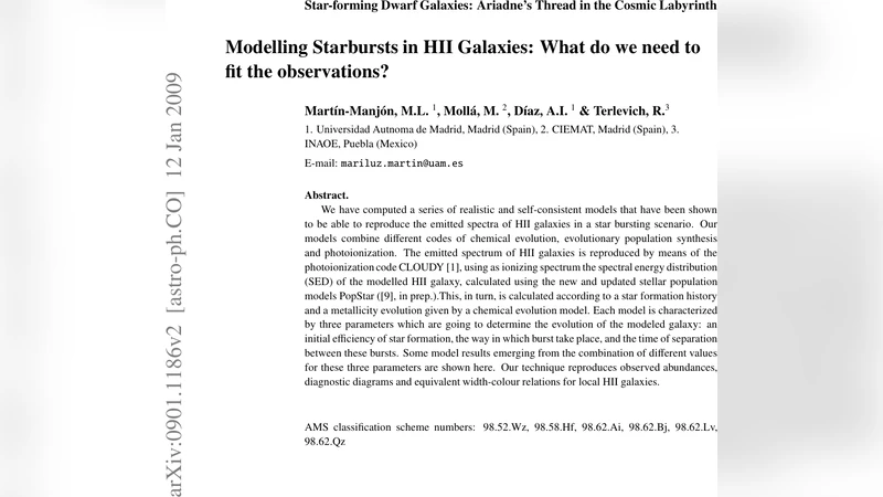 별폭발이 일으키는 HII 은하 모델링