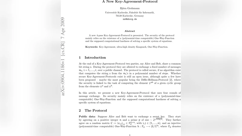 새로운 4패스 키 합의 프로토콜