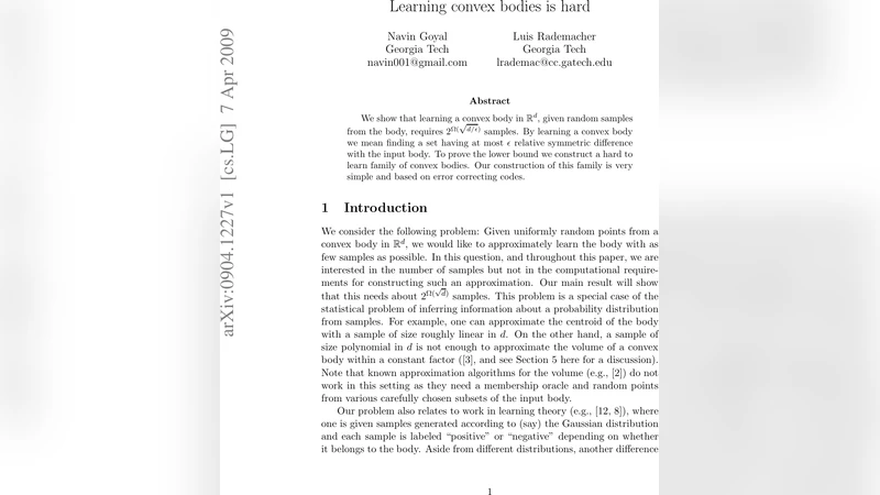 볼록체 학습의 어려움