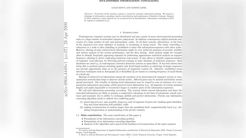 DNA 영감을 받은 정보 은닉 기법