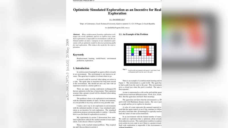 현실 탐색을 촉진하는 낙관적 시뮬레이션 탐험
