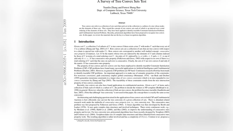 트리 볼록 집합 인식 알고리즘 조사