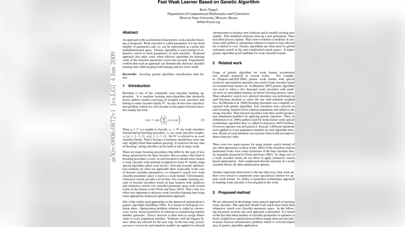 유전 알고리즘 기반 빠른 약학습기