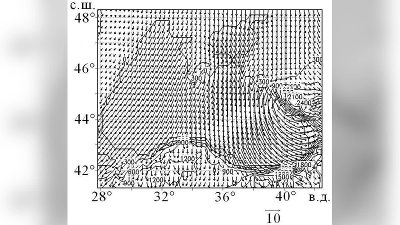 흑해 지역의 중규모 원심 소용돌이
