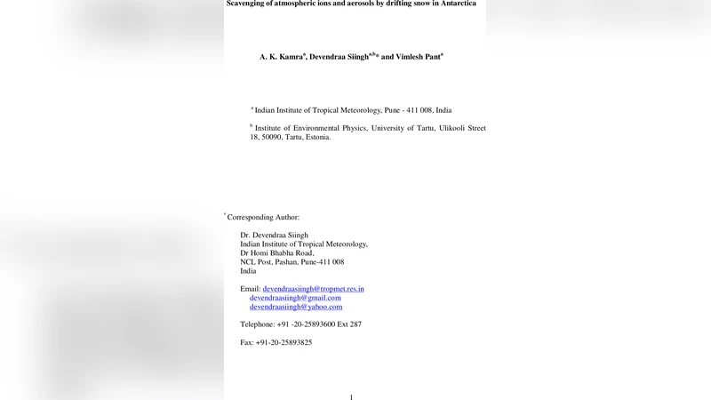 남극 눈보라가 가져온 대기 이온과 에어로졸 급감 현상
