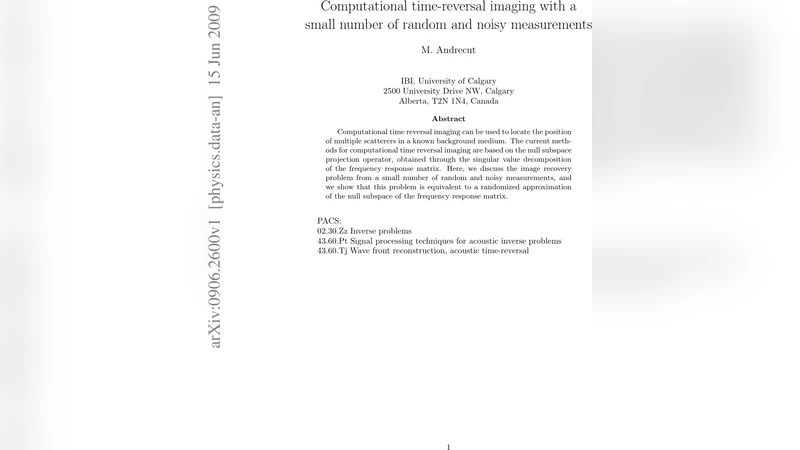 무작위 잡음 측정으로 구현하는 시간역전 이미지 복원