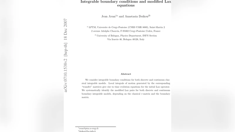 경계조건과 변형 라크스 방정식의 적분가능성