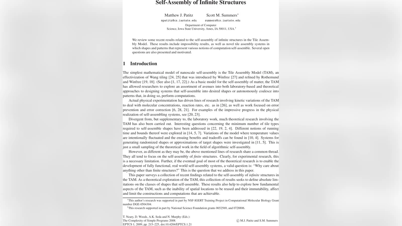 무한 구조 자가조립 연구 동향