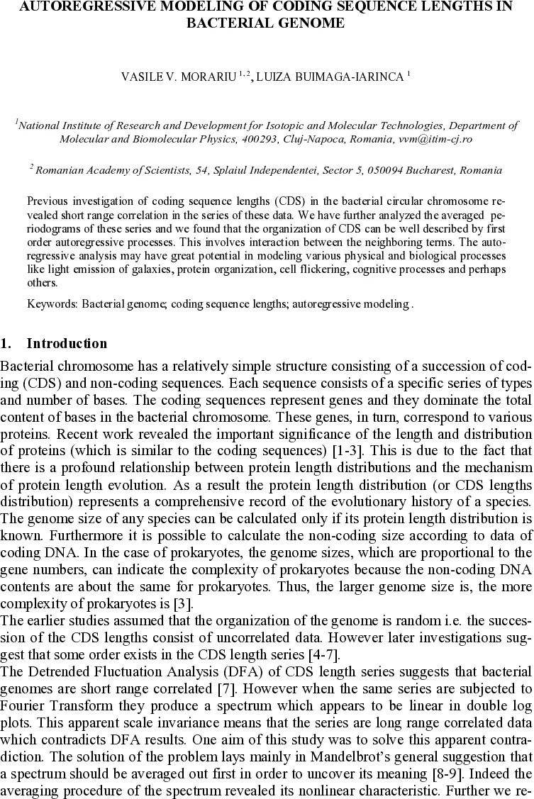 세균 유전체 코딩 서열 길이의 자기회귀 모델링
