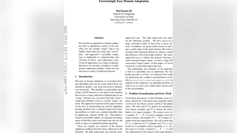 짜증나게 쉬운 도메인 적응