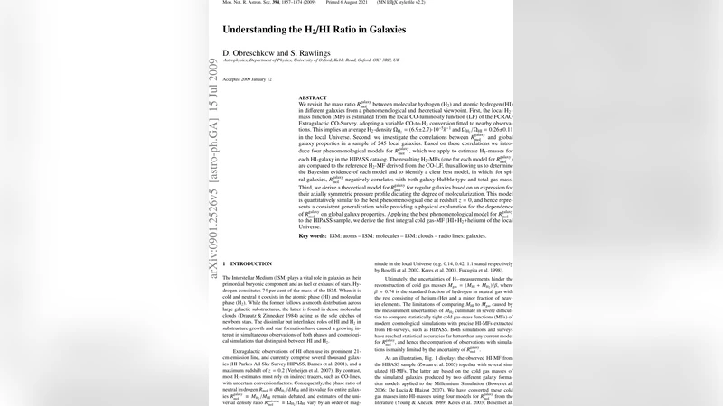 은하 내 H2와 HI 비율의 비밀