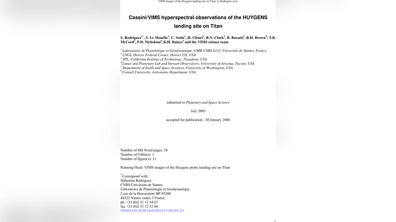 타이탄 착륙지점의 비밀을 밝힌 카시니·VIMS 고해상도 적외선 관측