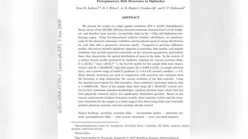 오시리우스 별 형성 구역의 원시행성 원반 구조