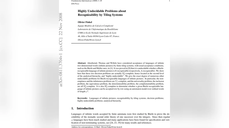 무한 그림 인식 타일 시스템의 고차 불확정성