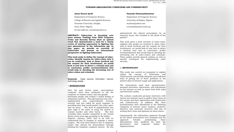 사이버범죄와 사이버보안 해결 방안