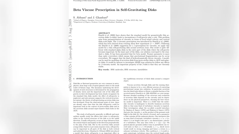 자기중력 원반에서의 베타 점성 모델: 알파 원반의 한계와 새로운 해석