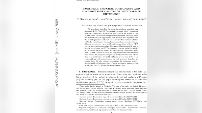 비선형 주성분과 다변량 확산의 장기 변동성 해석