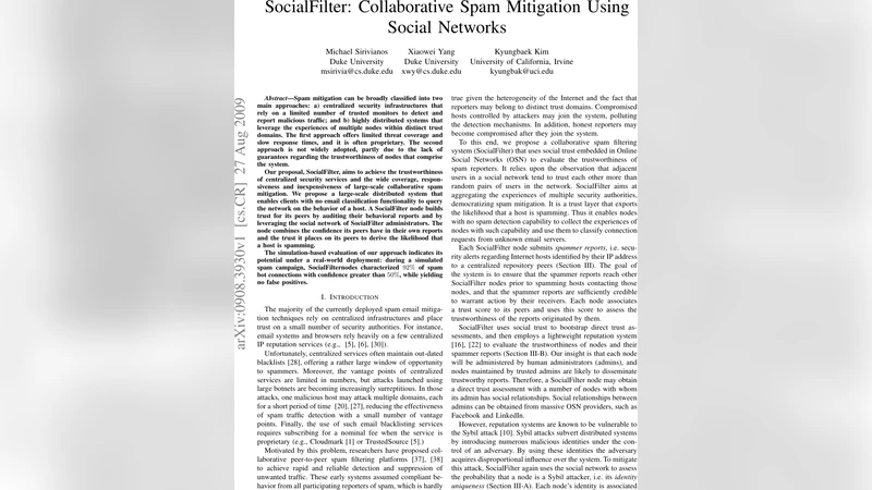 소셜필터 사회망 기반 협업 스팸 방지 시스템
