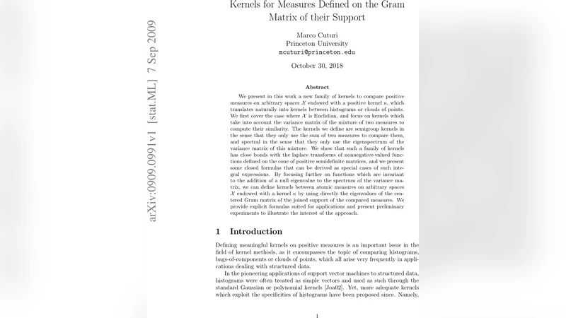 공분산 스펙트럼을 이용한 측도 비교 커널