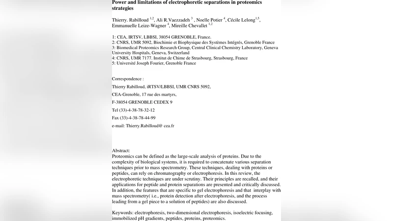 전기영동을 활용한 단백질체학의 가능성과 한계