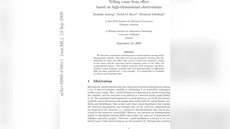 고차원 관측을 통한 인과 구분 방법