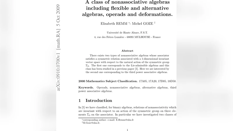 제3거듭제곱 결합성을 갖는 비결합 대수와 그 변형 이론