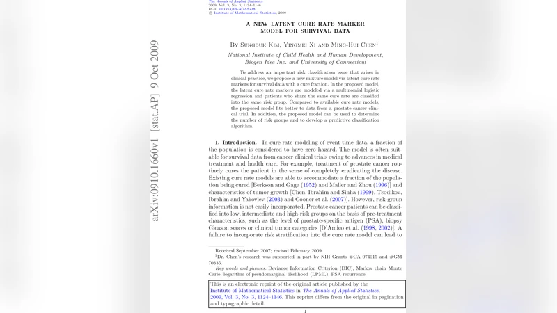 잠재 치유율 마커 기반 새로운 생존 모델