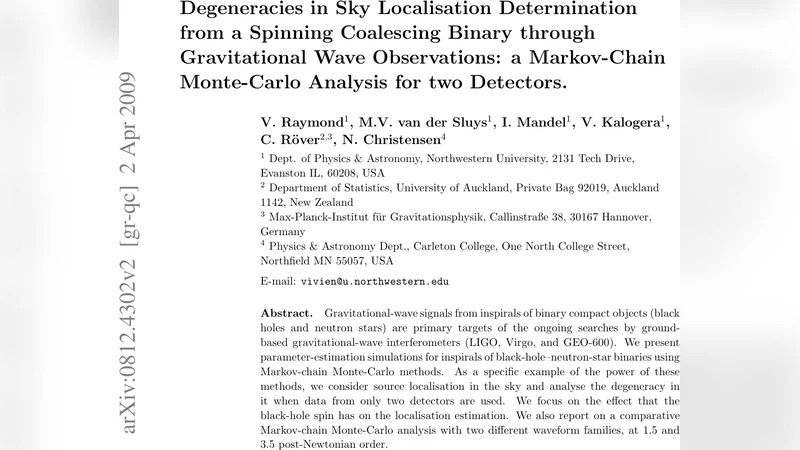 스핀 효과가 만든 두 검출기 중력파 관측의 하늘 위치 겹침 현상