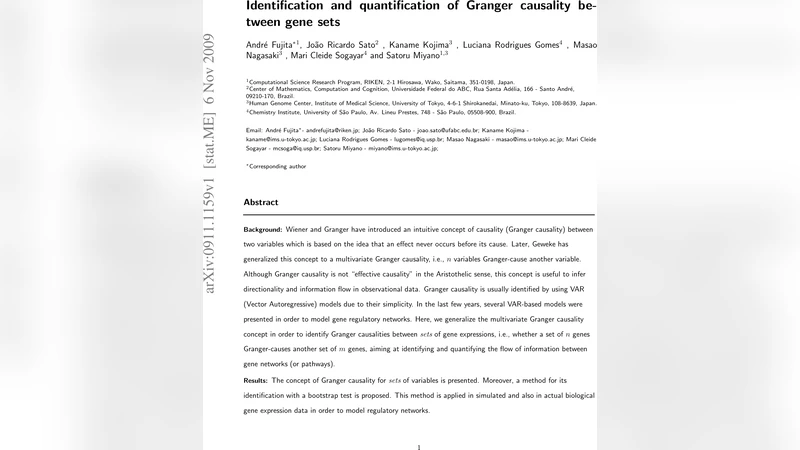 유전자 집합 간 그랜저 인과성 탐지와 정량화