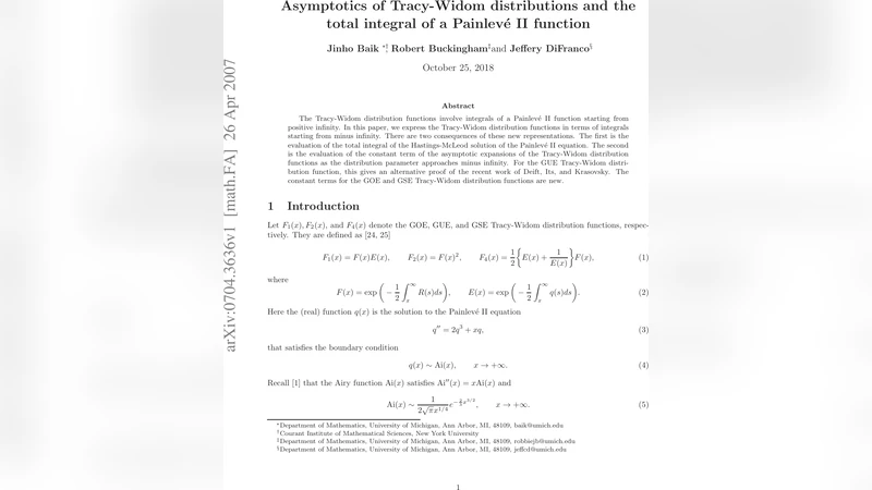 트레이시‑윌리엄스 분포와 파인만 II 해밀턴‑맥클로드 해의 새로운 적분 표현