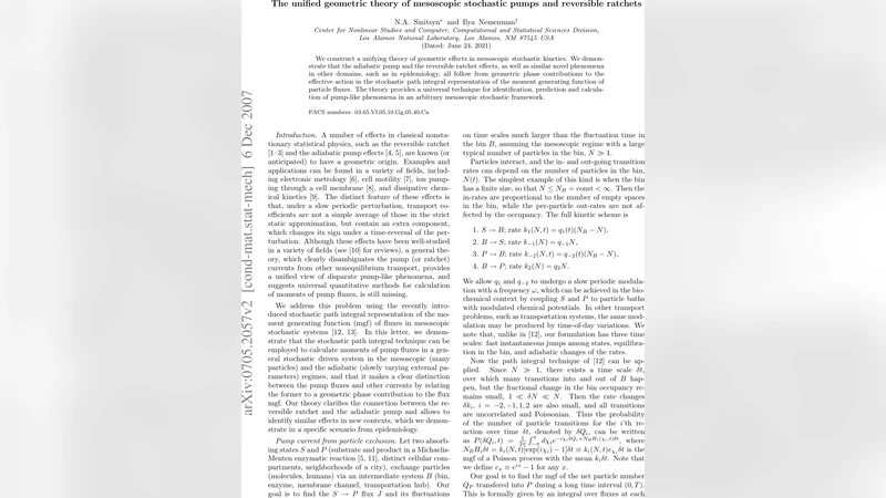 통합 기하학적 이론 메조스코픽 확률 펌프와 가역적 라쳇