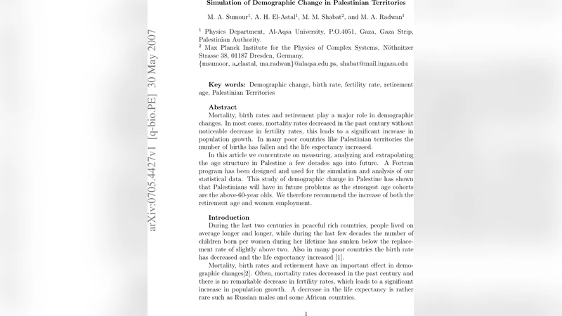 팔레스타인 영토 인구구조 변화 시뮬레이션