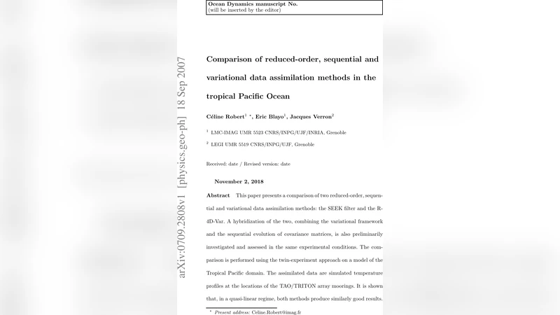 열대 태평양 데이터 동화 방법 비교: SEEK 필터와 R4DVar 및 하이브리드