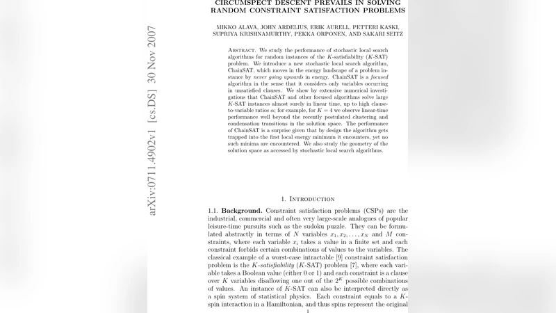 무작위 제약 만족 문제 해결을 위한 신중한 하강 전략