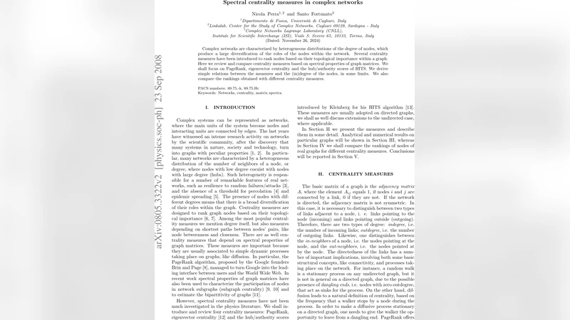 복잡망의 스펙트럼 중심성: PageRank·Eigenvector·HITS 비교