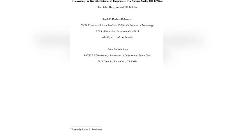 HD 149026b의 성장 이력 거대한 핵을 가진 핫 새턴의 탄생