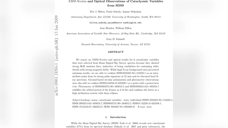 SDSS에서 발견된 자기성 백색왜성 후보들의 X‑ray·광학 심층 탐구