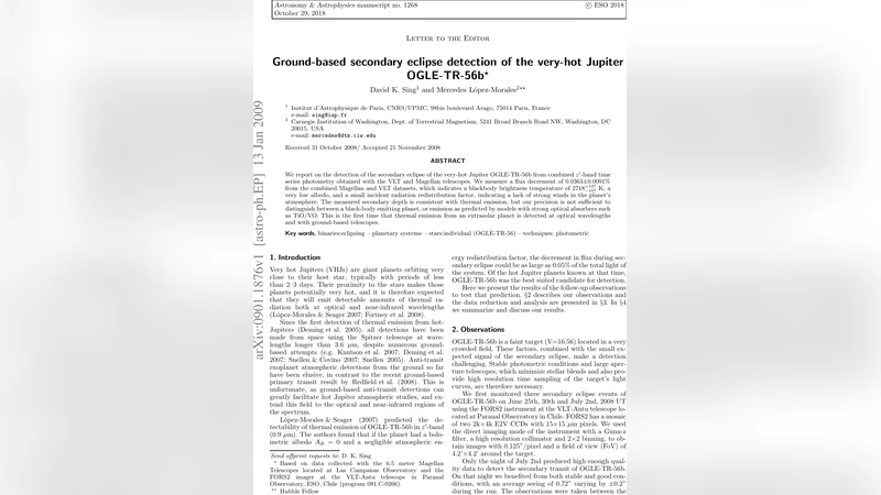 극초고온 행성 OGLE TR 56b의 지상 이차식 트랜시트 검출