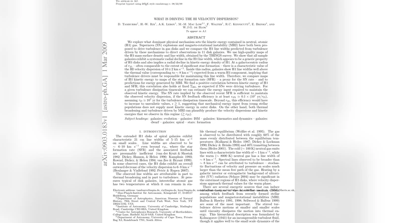 HI 가스 속도 분산을 좌우하는 힘은