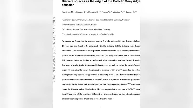 은하 리지 X선 방출의 근원 이산 천체들의 역할